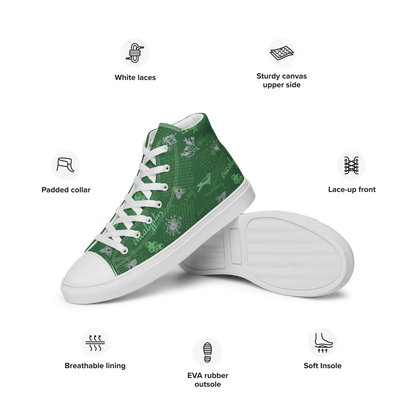 Women’s high top canvas shoes Lady in Script Green