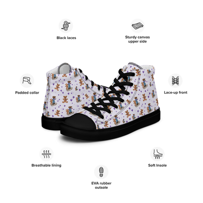Women’s high top canvas shoes Teddybear Tales Purple