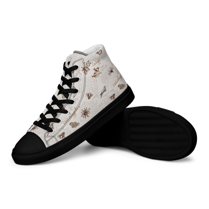 Women’s high top canvas shoes Lady in Script Stone