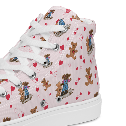 Women’s high top canvas shoes Teddybear Tales Red