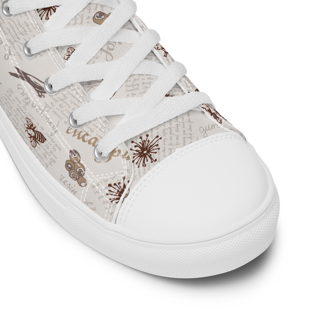 Women’s high top canvas shoes Lady in Script Stone