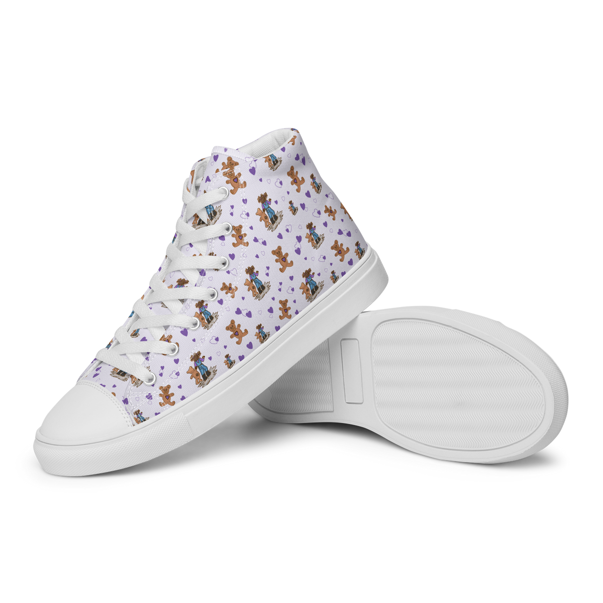 Women’s high top canvas shoes Teddybear Tales Purple