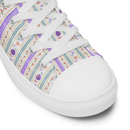 Women’s high top canvas shoes Satin Ribbons Purple