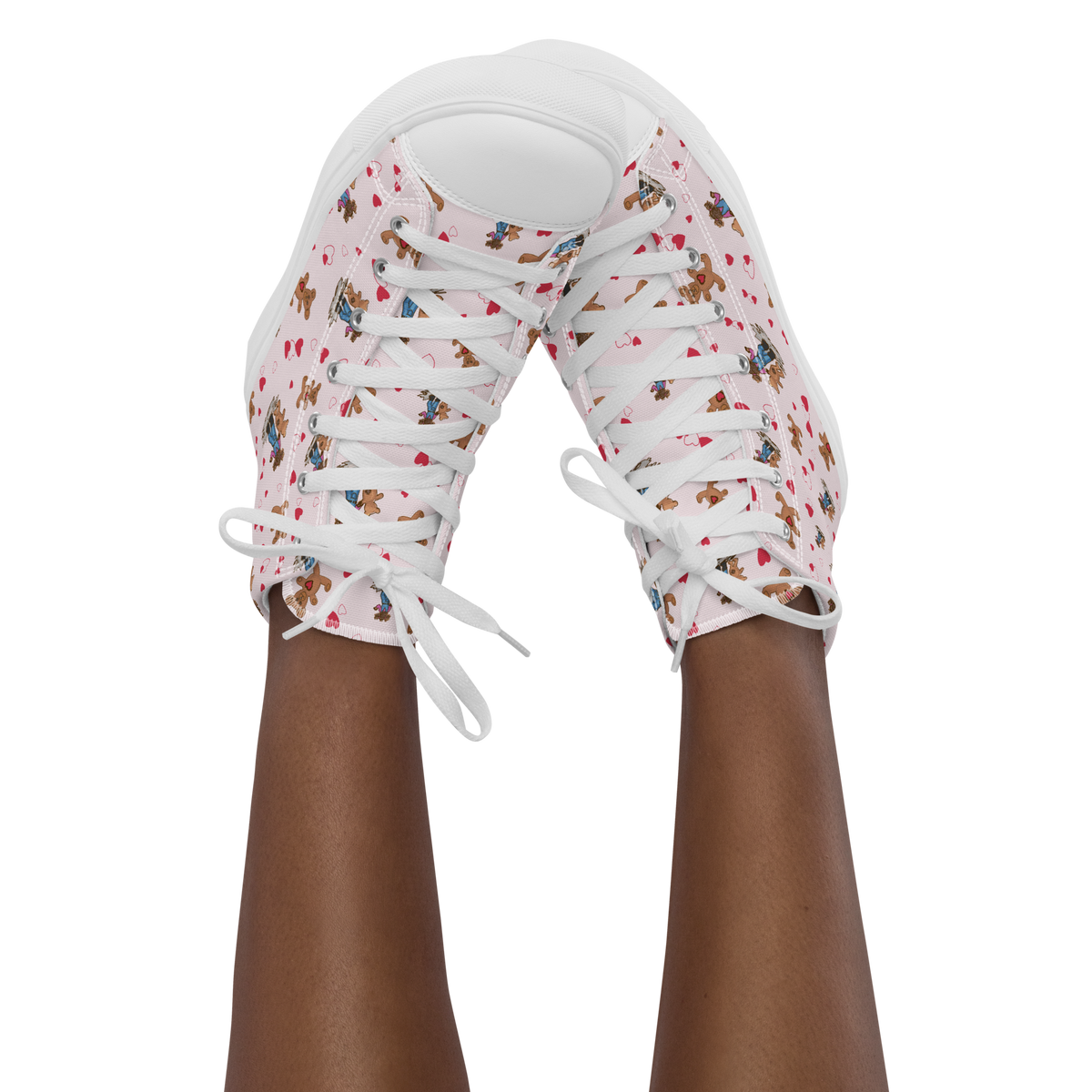 Women’s high top canvas shoes Teddybear Tales Red