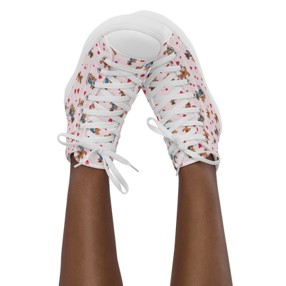 Women’s high top canvas shoes Teddybear Tales Red