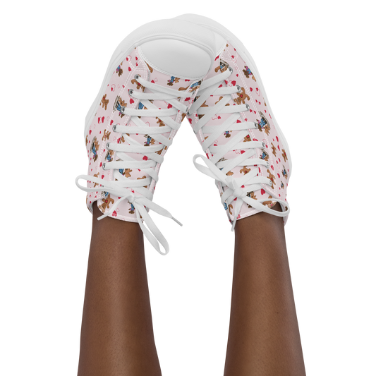 Women’s high top canvas shoes Teddybear Tales Red