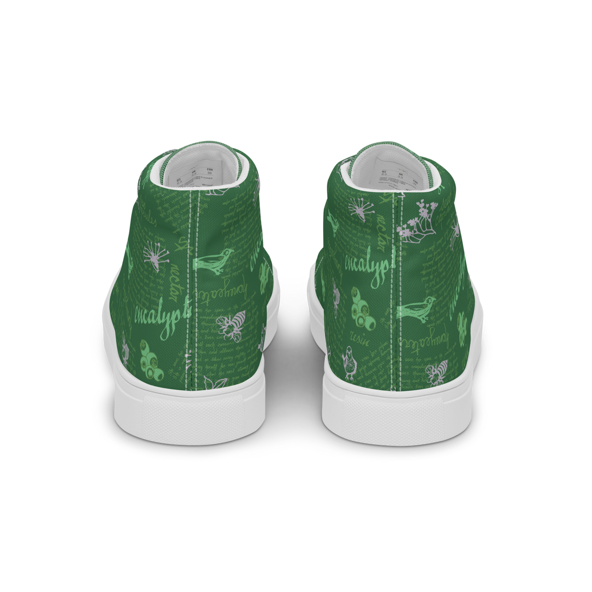 Women’s high top canvas shoes Lady in Script Green