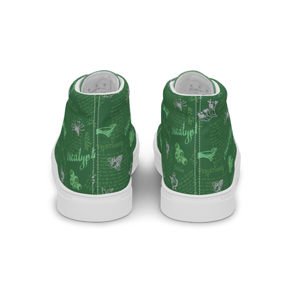 Women’s high top canvas shoes Lady in Script Green