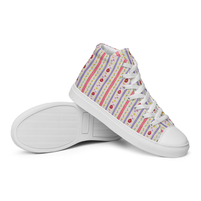 Women’s high top canvas shoes Satin Ribbons Red