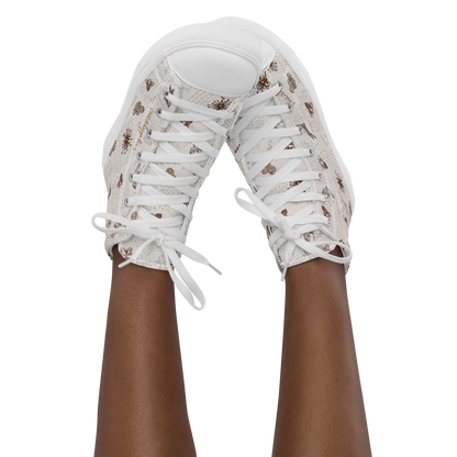 Women’s high top canvas shoes Lady in Script Stone