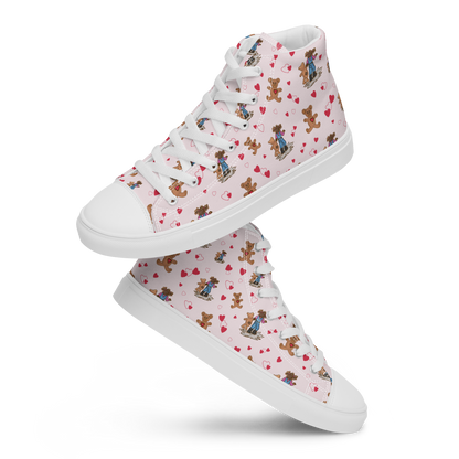 Women’s high top canvas shoes Teddybear Tales Red