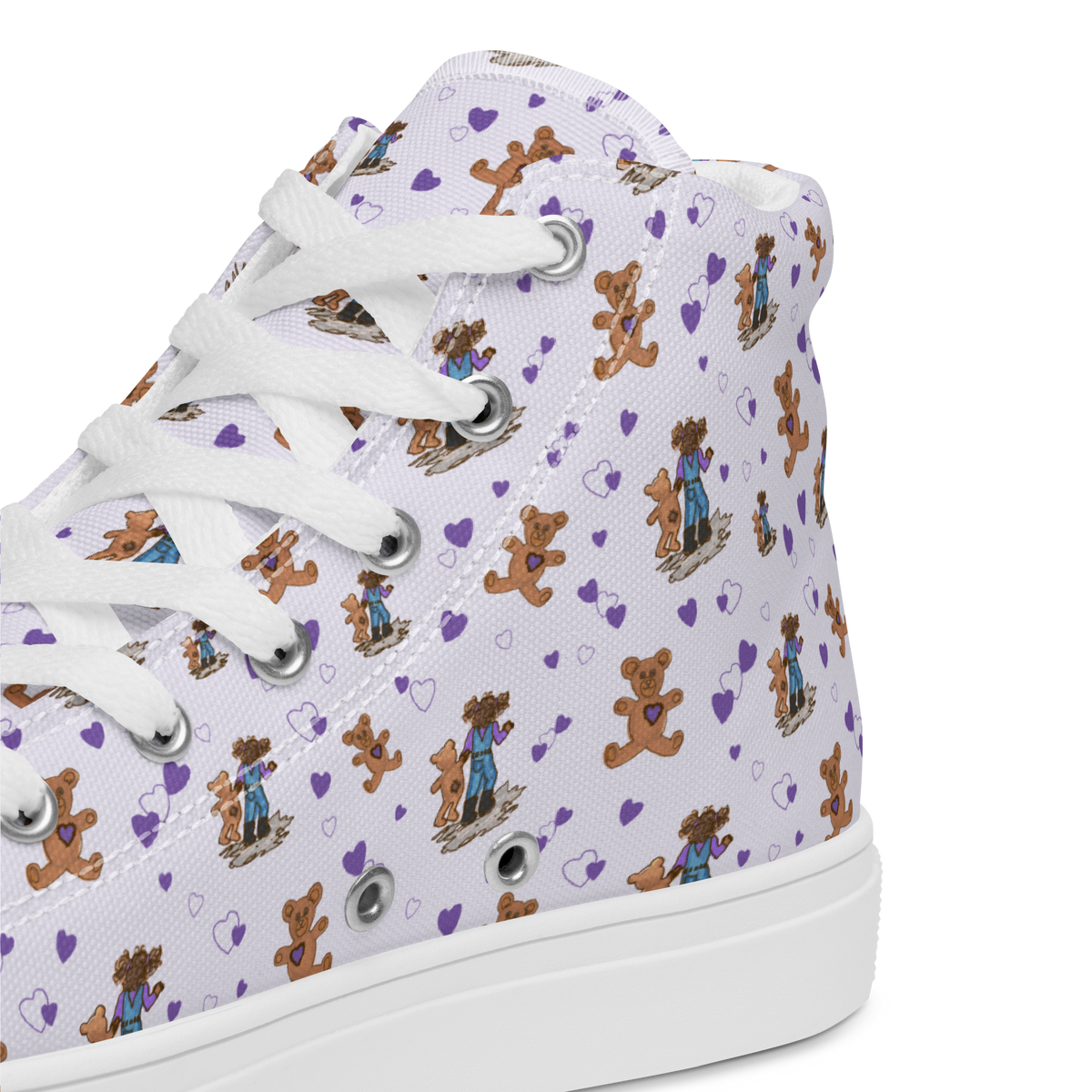 Women’s high top canvas shoes Teddybear Tales Purple