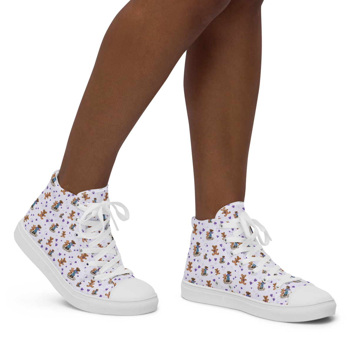 Women’s high top canvas shoes Teddybear Tales Purple