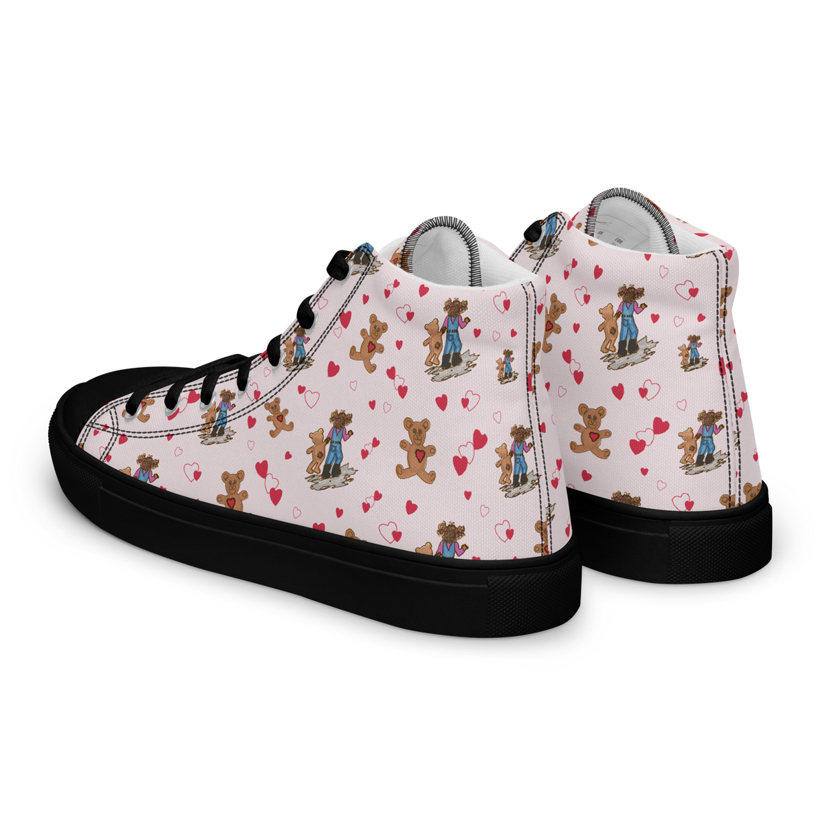 Women’s high top canvas shoes Teddybear Tales Red