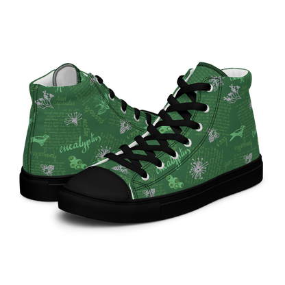 Women’s high top canvas shoes Lady in Script Green