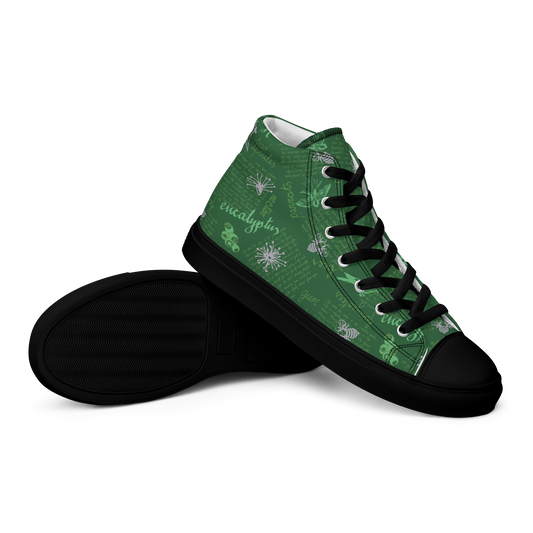 Women’s high top canvas shoes Lady in Script Green