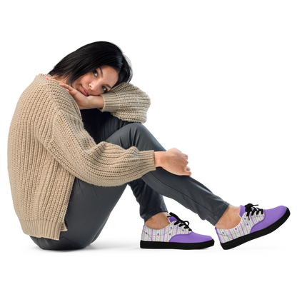 Women’s lace-up canvas shoes Satin Ribbons Purple