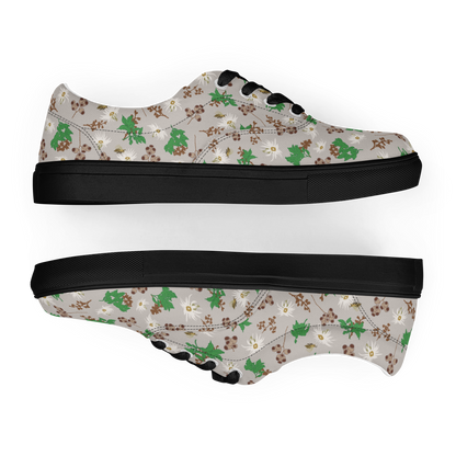 Women’s lace-up canvas shoes Bees in the Blossoms Stone