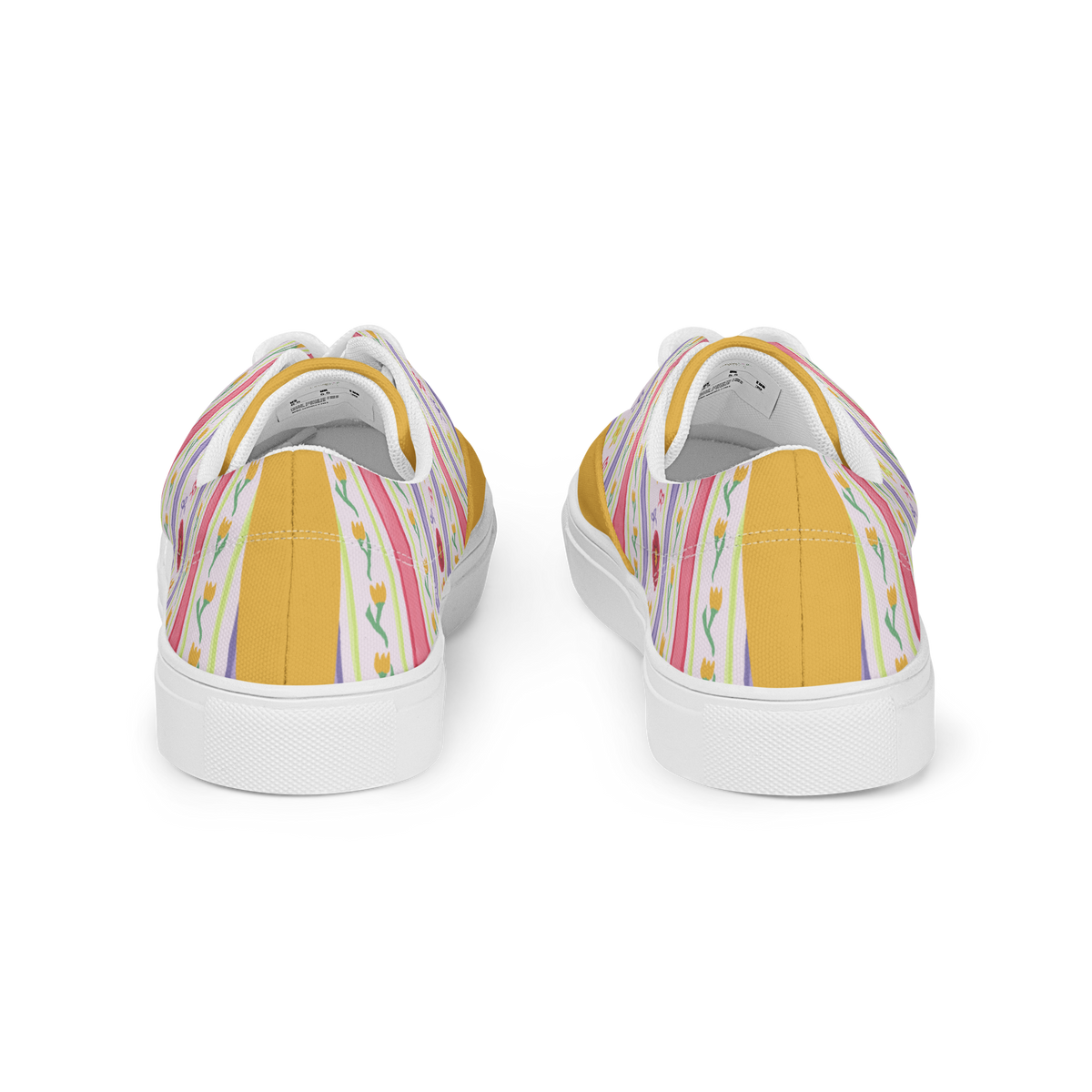 Women’s lace-up canvas shoes Satin Ribbons Yellow