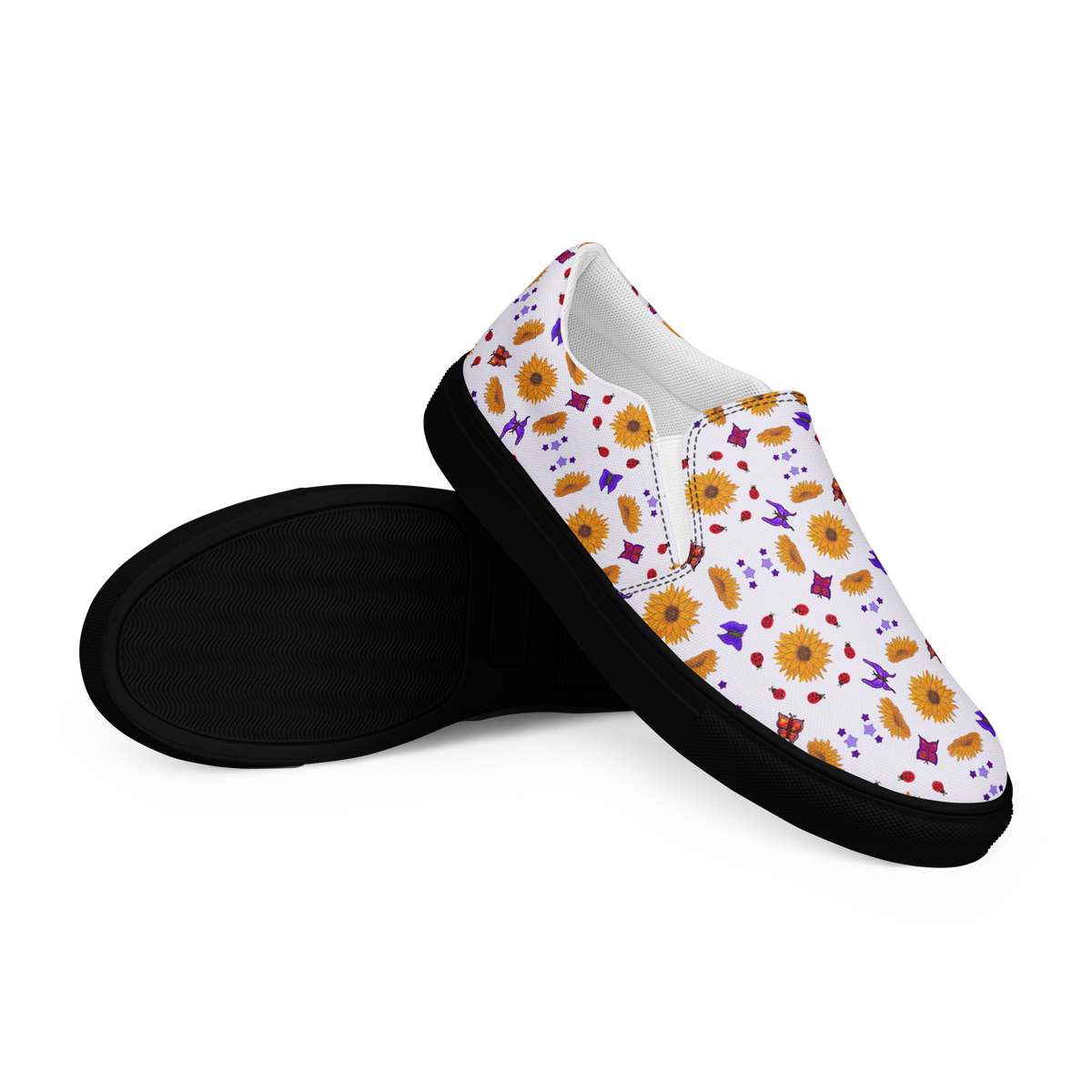 Women’s slip-on canvas shoes Sunflowers for Lilly Purple