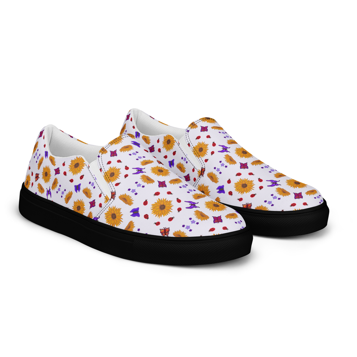 Women’s slip-on canvas shoes Sunflowers for Lilly Purple