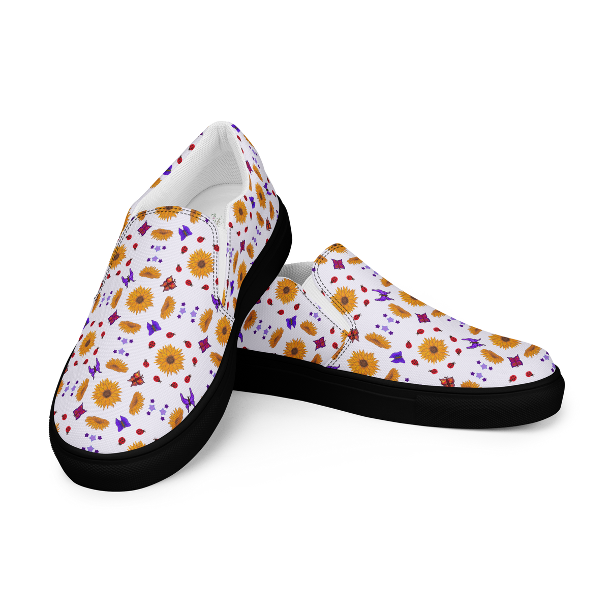 Women’s slip-on canvas shoes Sunflowers for Lilly Purple