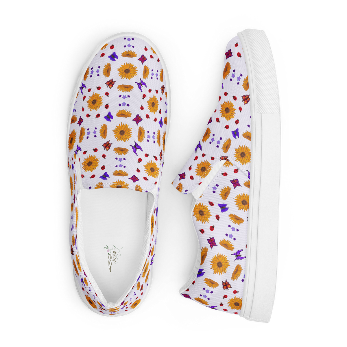 Women’s slip-on canvas shoes Sunflowers for Lilly Purple