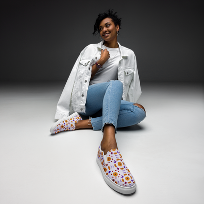 Women’s slip-on canvas shoes Sunflowers for Lilly Purple